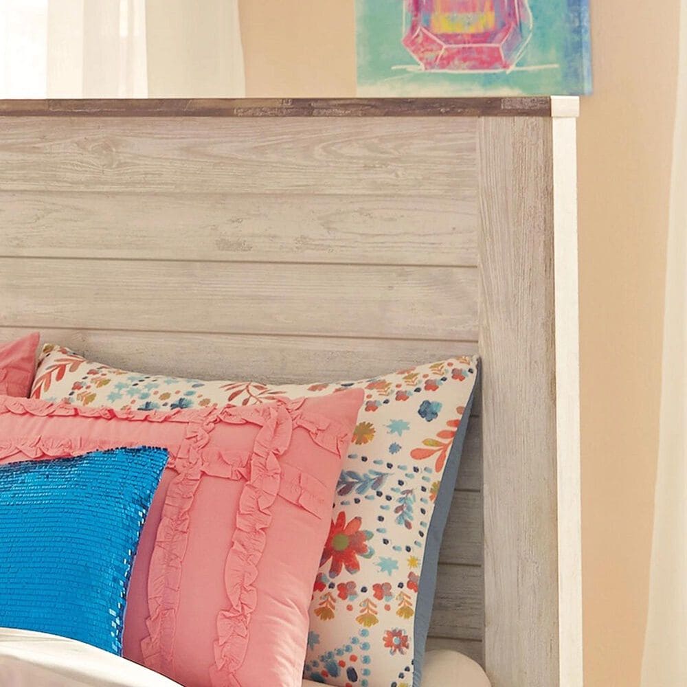 Ashley Willowton 4-Piece Full Storage Bedroom Set in Whitewash, , large