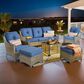 HOMLUX 6-Piece Patio Conversation Set with Coffee Table in Denim Blue, , large