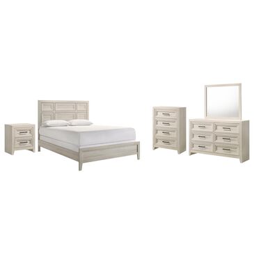 Crown Mark Lorriane 5-Piece King Bedroom Set in White, , large