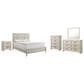 Crown Mark Lorriane 5-Piece King Bedroom Set in White, , large