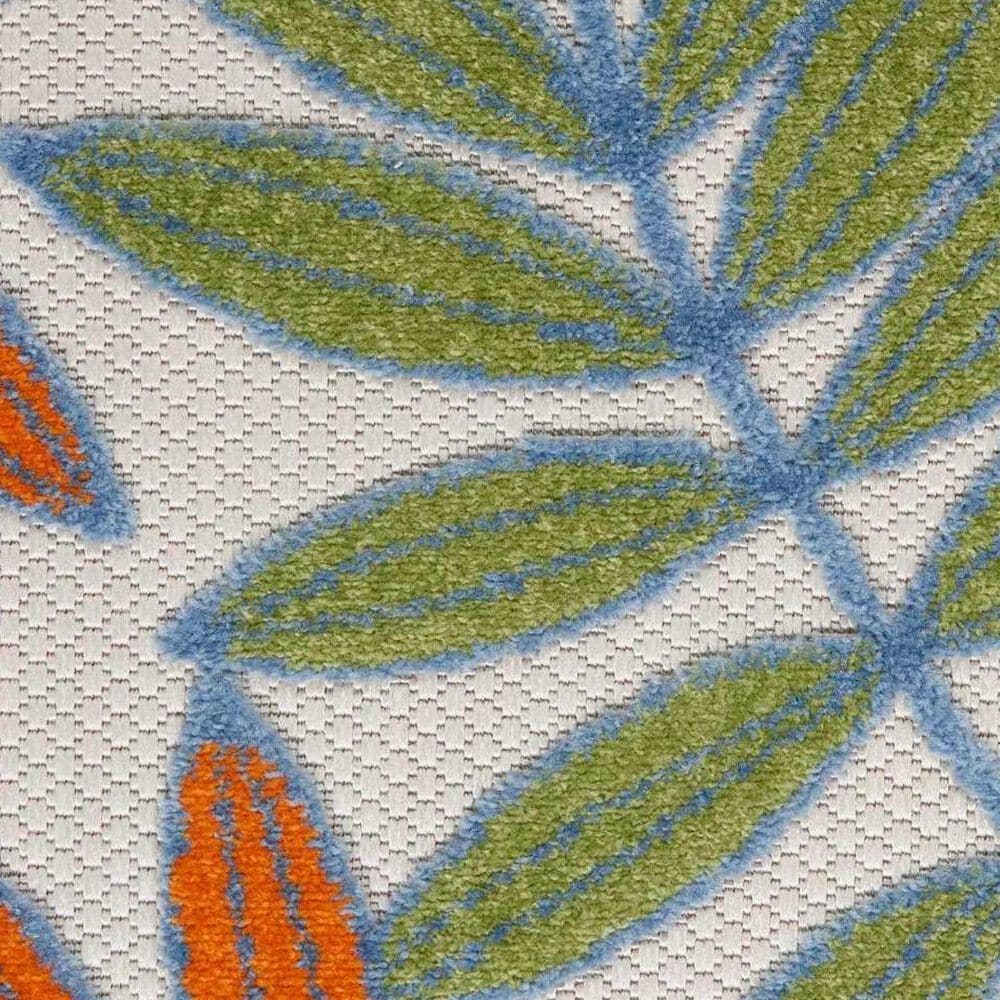 Nourison Aloha ALH18 2&#39; x 6&#39; Ivory and Multicolor Indoor/Outdoor Runner, , large