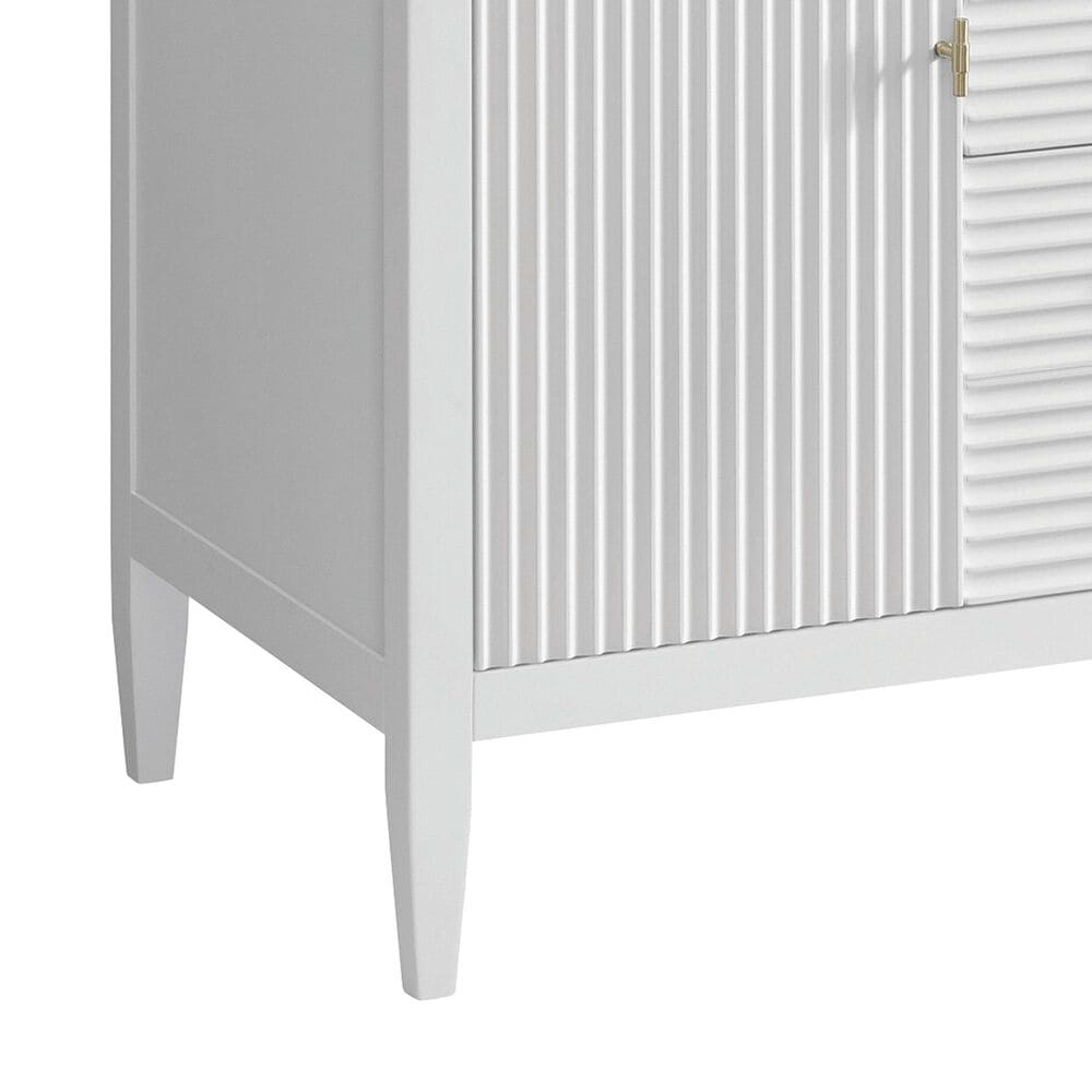 James Martin Vanities Myrrin 60" Double Bathroom Vanity in Bright White with 3 cm Eternal Jasmine Pearl Silestone Top, Rectangular Sinks and FreePower Wireless Charger, , large