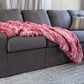 Timberlake 60" x 80" Ruched Faux Fur Throw Blanket in Pink, , large