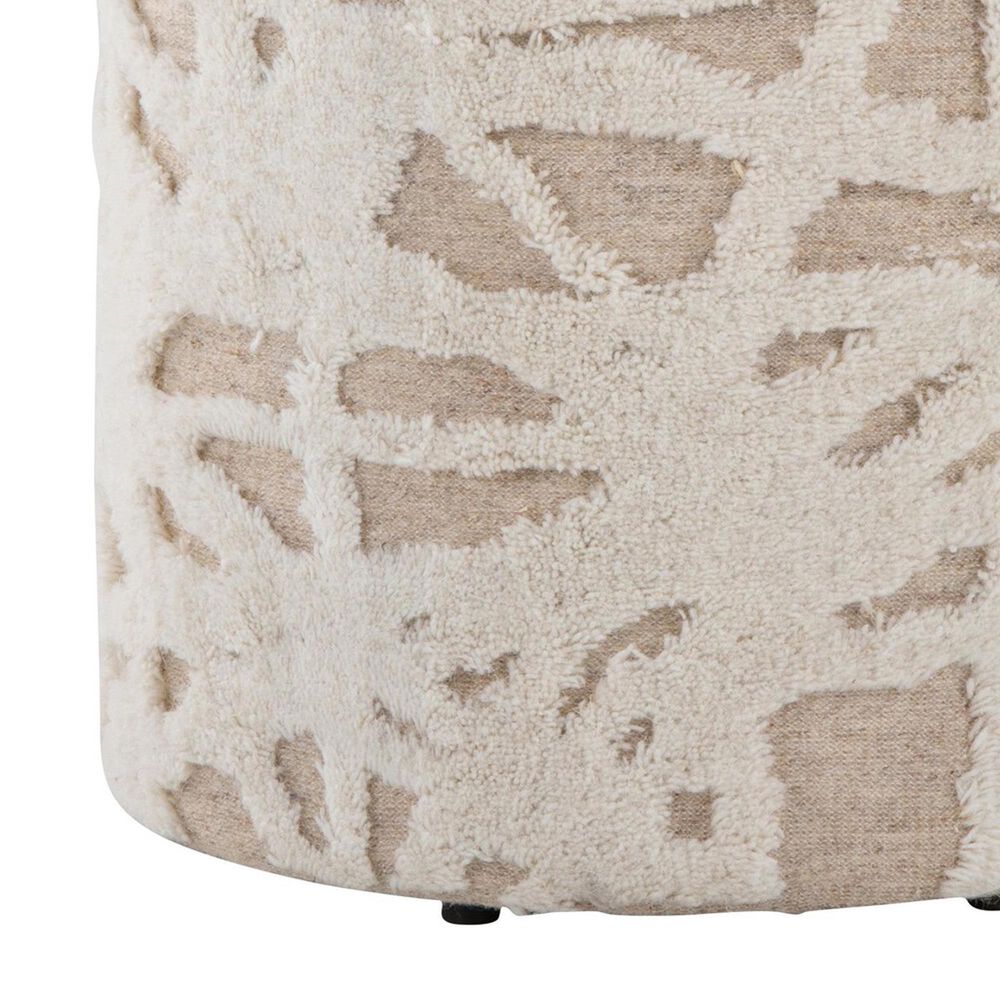 LumiSource Tahoe 18" Shag Storage Ottoman in Beige, , large