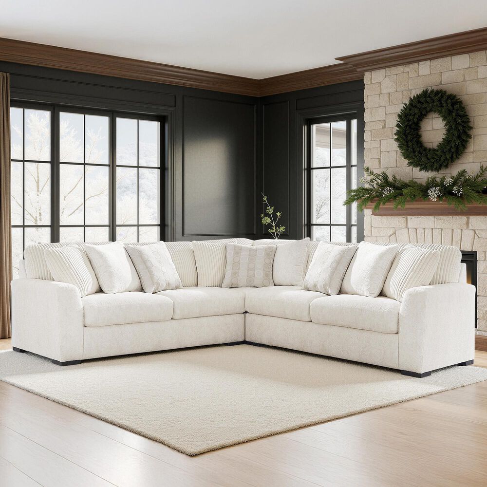Ashley Chessington 3-Piece Symmetrical Sectional in Ivory, , large