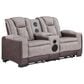 Titanic Furniture Power Reclining Loveseat with Power Headrest in Brown, , large