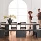 Transformer Table Round Dining Table Top and 3-Panel in Smoked Hickory Dark Gray, , large