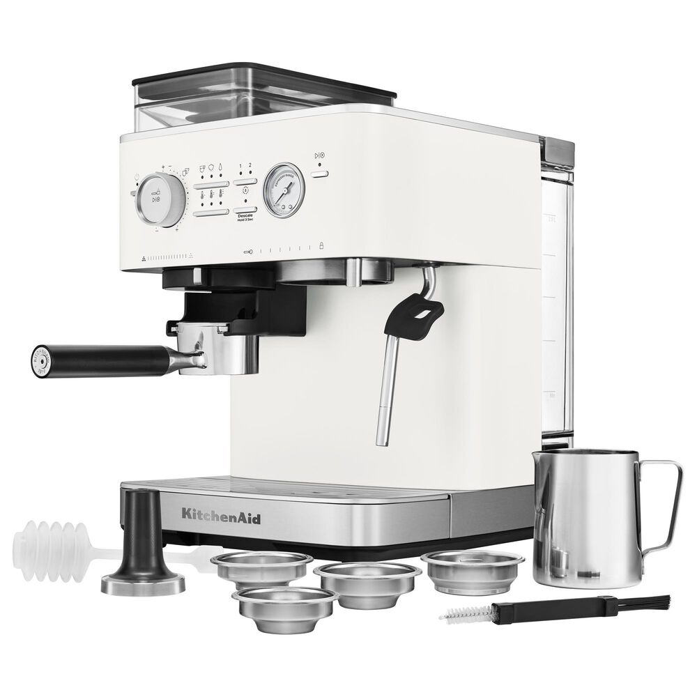 KitchenAid Semi Automatic Espresso Machine in Porcelain White, , large