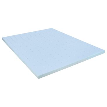 Flash Furniture Capri 3" Queen Memory Foam Mattress Topper in Blue, , large