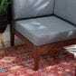 Linon Home Decor Summerlyn Patio Corner Chair with Walnut Frame in Grey, , large