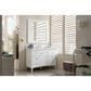 James Martin Vanities Palisades 48" Single Bathroom Vanity in Bright White with 3 cm Ethereal Noctis Quartz Top and Rectangular Sink, , large