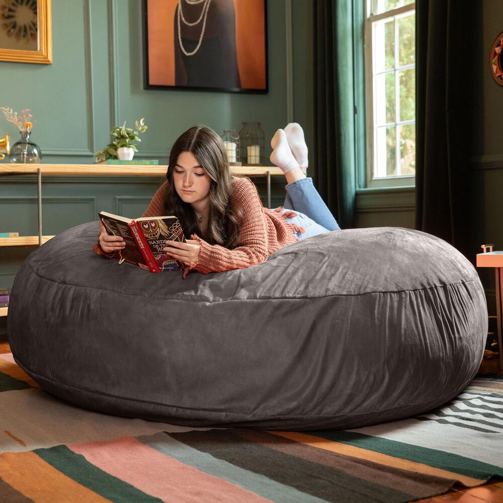 Jaxx 6&#39; Cocoon Large Bean Bag Chair in Charcoal, , large