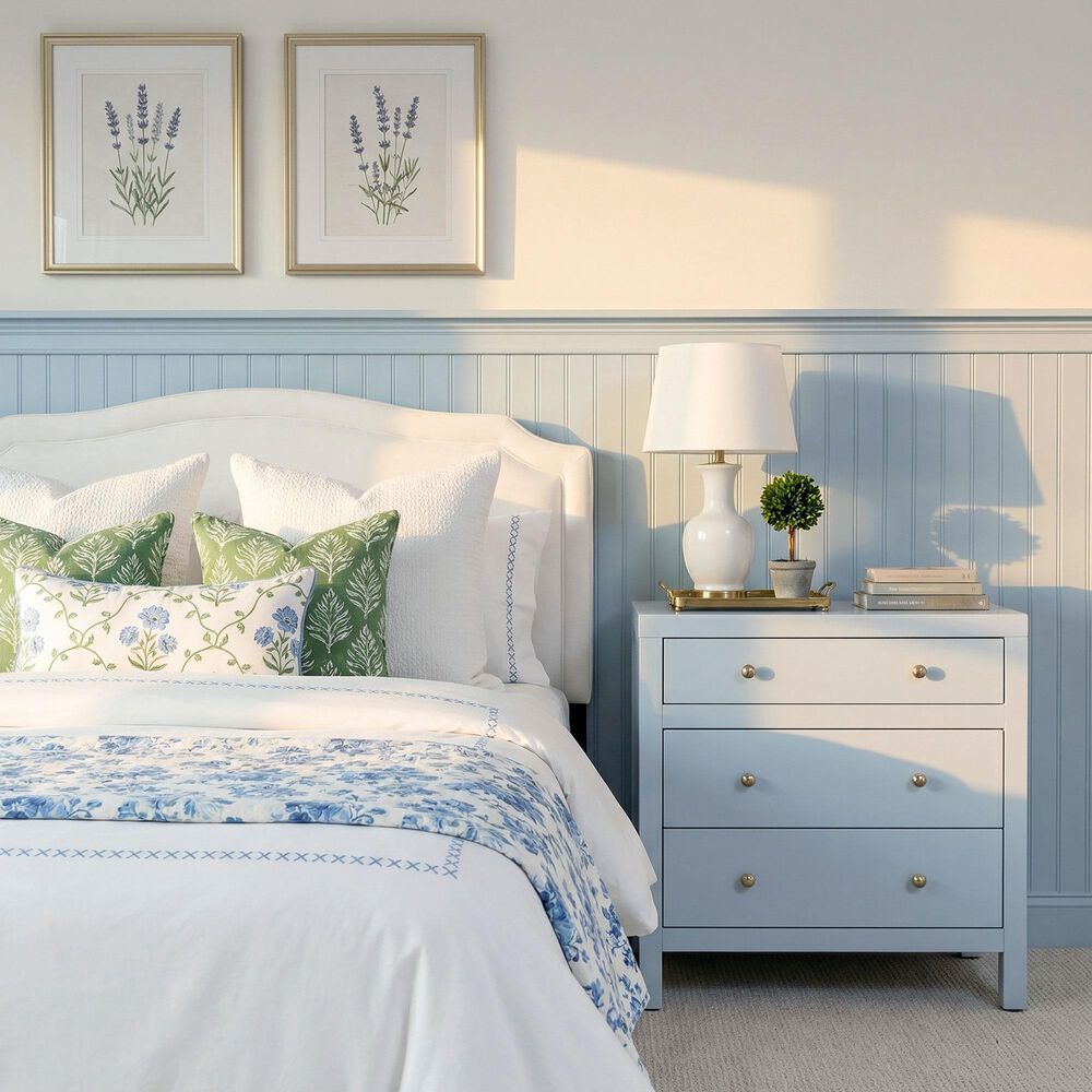 Butler Specialty Company Nora 3 Drawer Nightstand in Light Blue, , large
