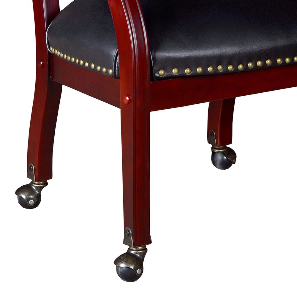 Regency Global Sourcing Ivy League Low Curved Back Captain Chair with Casters in Black, , large