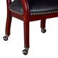 Regency Global Sourcing Ivy League Low Curved Back Captain Chair with Casters in Black, , large
