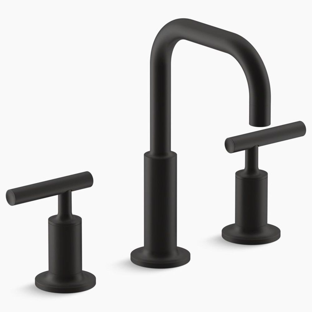 Kohler Purist Widespread Bathroom Faucet in Matte Black, , large