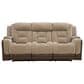Ashley Mixed Motion Power Reclining Sofa in Brownstone, , large