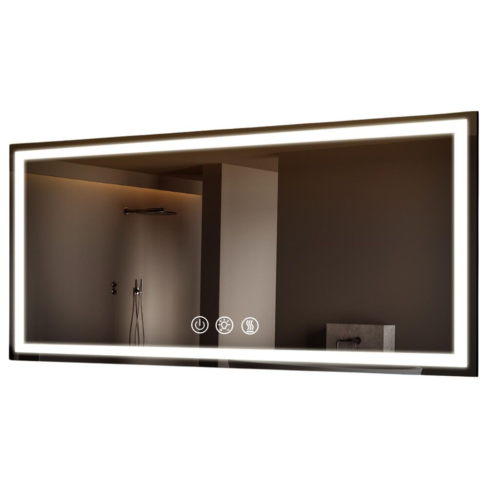 HOMLUX 60" x 36" LED Bathroom Makeup Mirror in Silver, , large