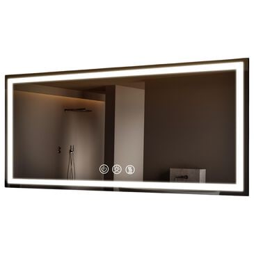 HOMLUX 60" x 36" LED Bathroom Makeup Mirror in Silver, , large