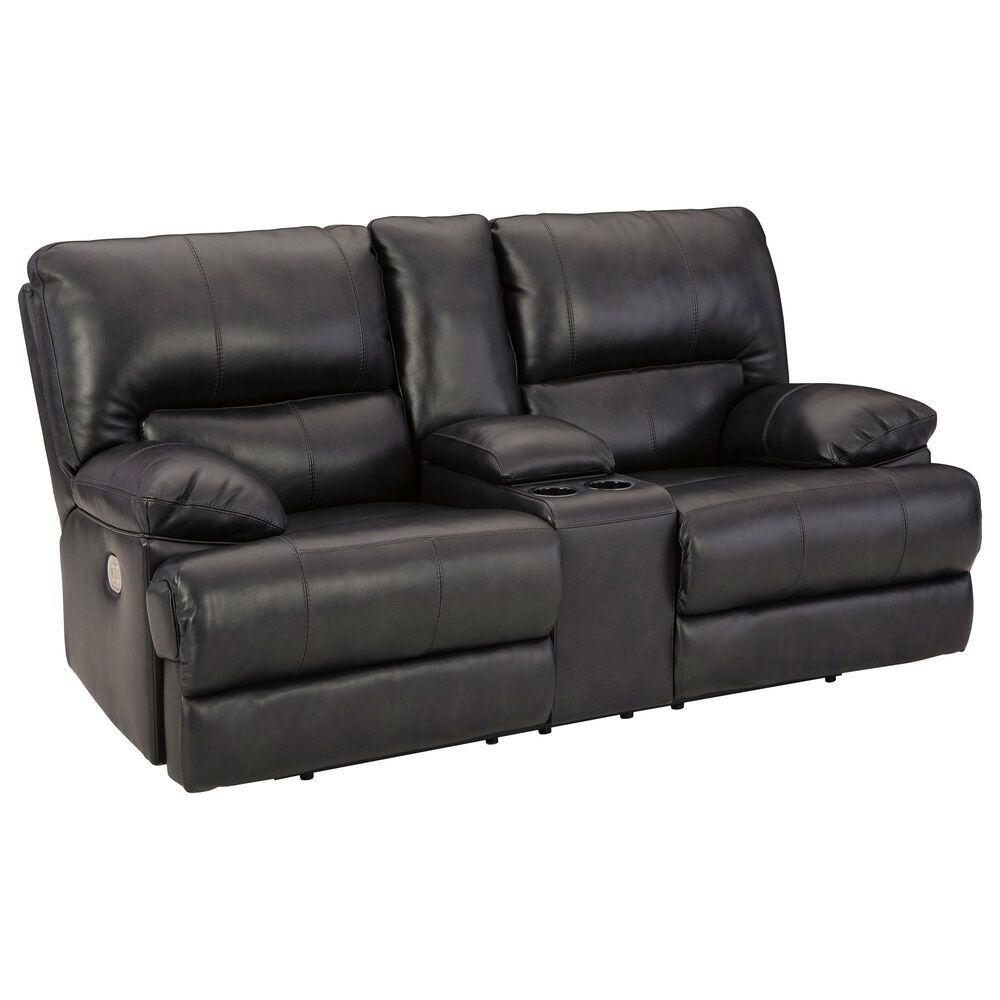 Ashley Mountainous Power Reclining Loveseat with Adjustable Headrest in Eclipse, , large