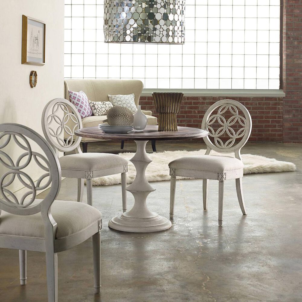 Hooker Furniture Melange Brynlee 42&quot; Table in Walnut and White - Table Only, , large