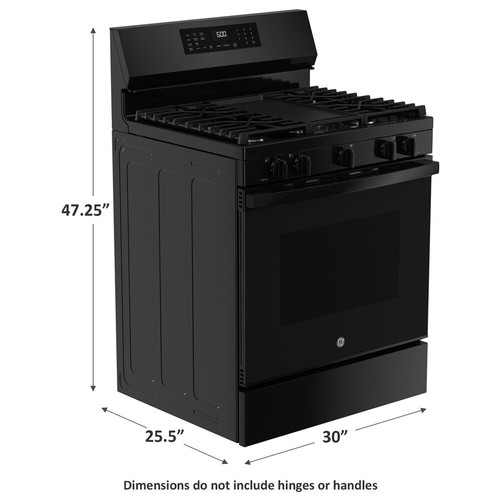GE Appliances 30&quot; Freestanding Gas Convection Range in Black, , large