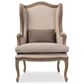 Baxton Studio Oreille Arm Chair in Beige, , large