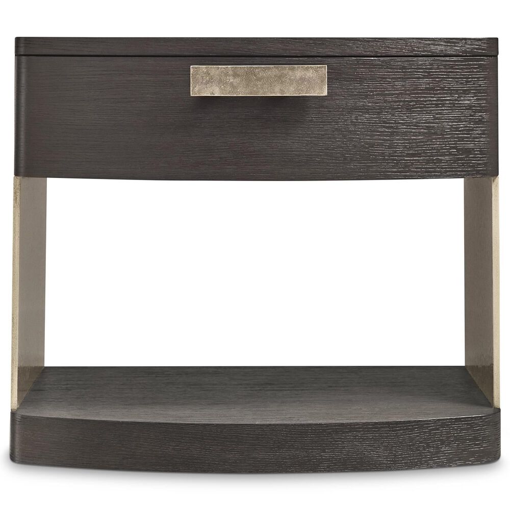 Bernhardt Geneve 1 Drawer Nightstand in Robor and Ferrum with AC Outlets and USB Ports, , large