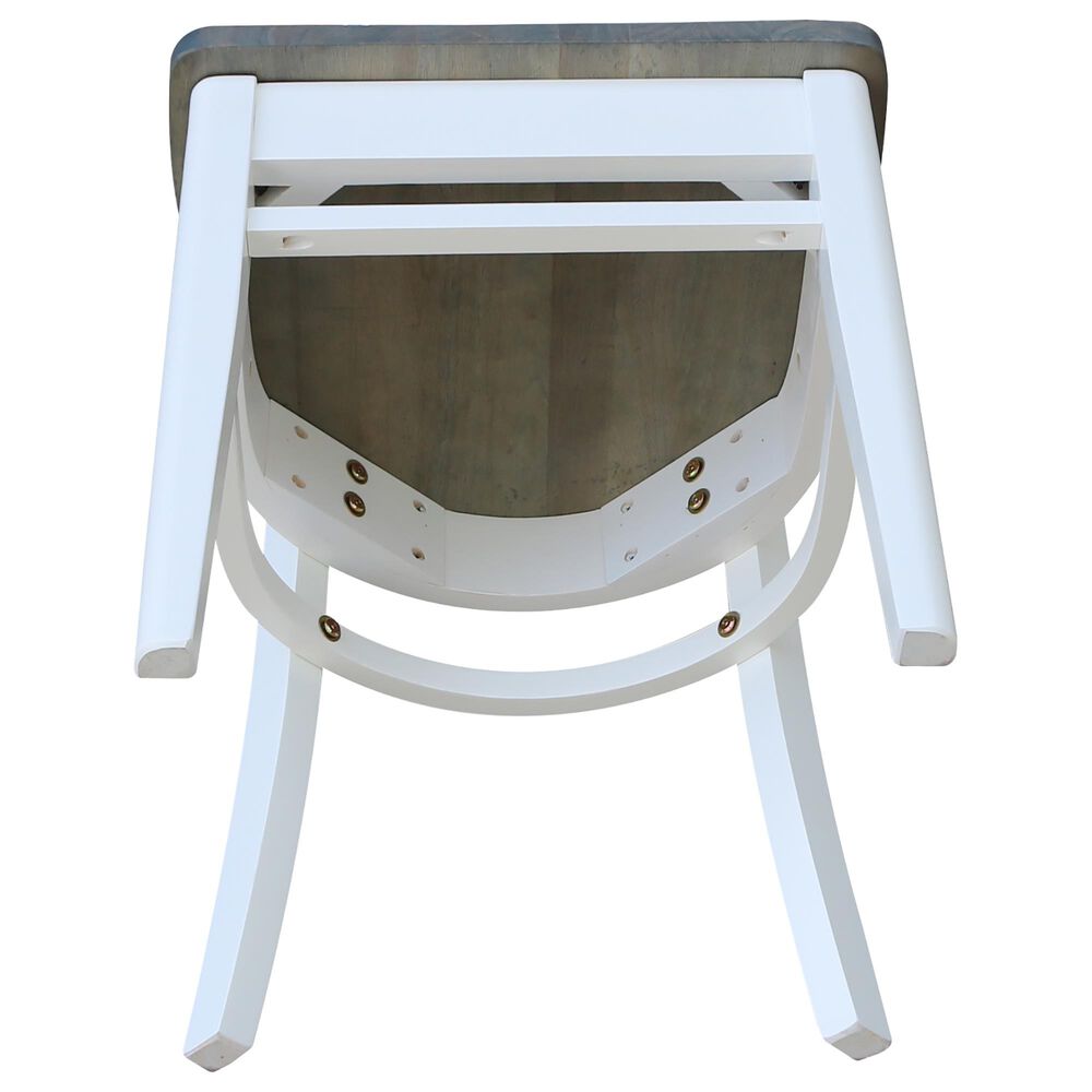 International Concepts Modern Farmhouse Solid Wood Emily 3-Piece Dining Set in White/Heather Gray, , large