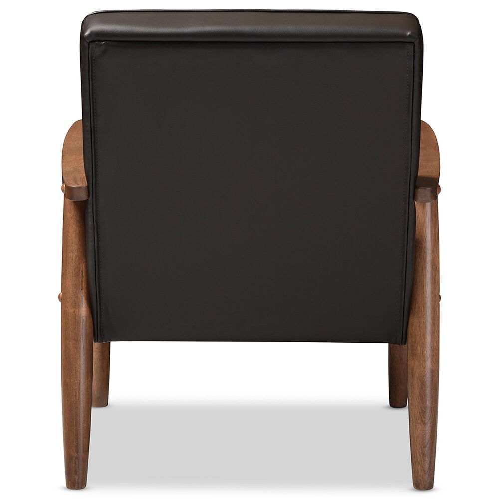 Baxton Studio Sorrento Lounge Chair in Dark Brown, , large
