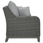 Ashley Elite Park Stationary Patio Loveseat with Cushion in Gray, , large