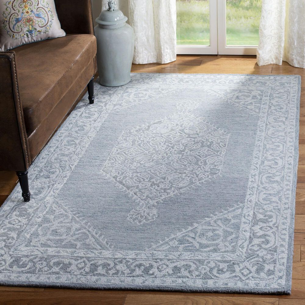 Safavieh Micro-Loop 4&#39; x 6&#39; Grey Area Rug, , large