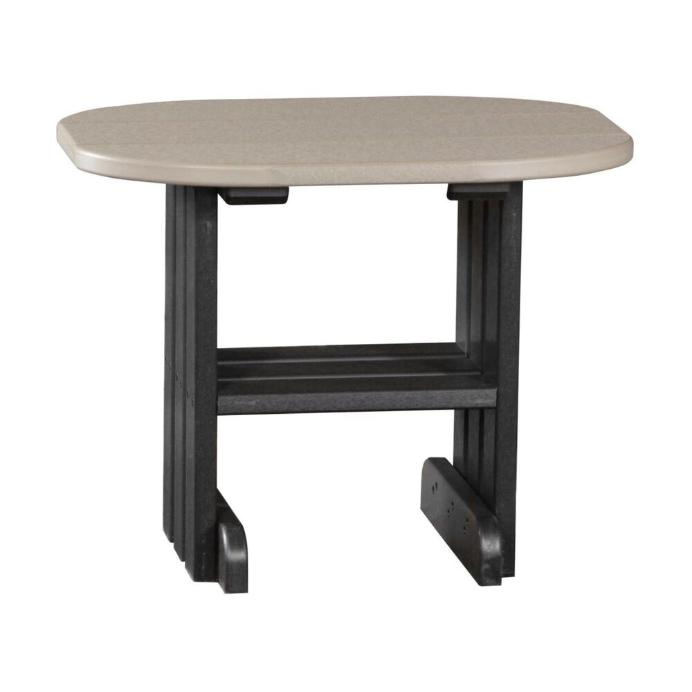 Amish Orchard Oval Outdoor Side Table in Black, , large