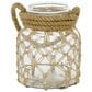 Maple and Jade 9" Decorative Indoor/Outdoor Candle Lantern with Rope Handle in Clear and Brown, , large