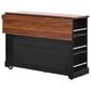 HOMLUX 53" Kitchen Island with Two Tempered Glass Cabinet Door in Black, , large