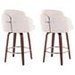 LumiSource Dahlia Swivel Counter Stool with Cream Fabric Upholstery in Walnut and Chrome (Set of 2), , large