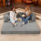 Jaxx Unsofa Stationary Loveseat in Elephant Dark Grey Velvet, , large