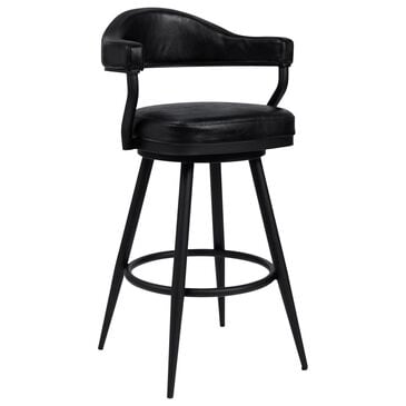 Blue River Amador 26" Counter Stool with Vintage Black Cushion in Black Powder Coated, , large