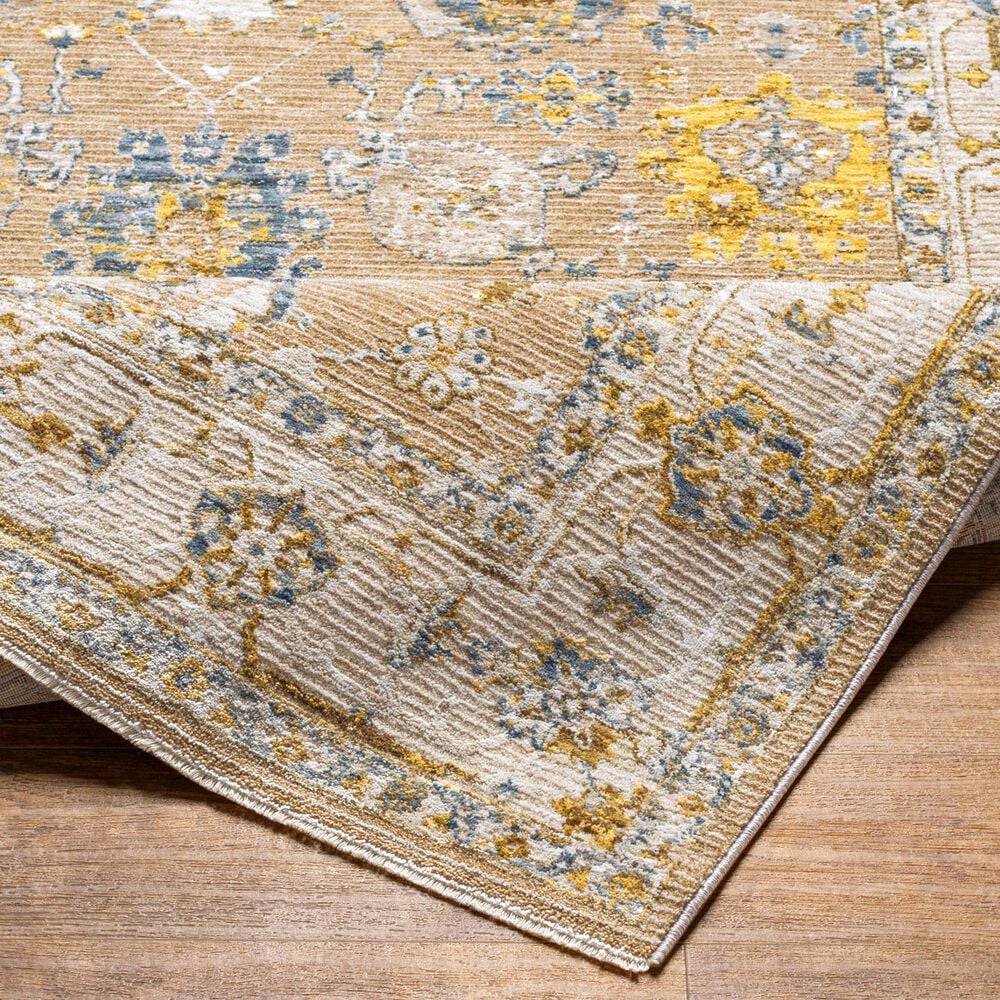 Surya Reina Tan, Light Brown, Light Gray, Cream, Denim, Mustard and Olive 2&#39;7&quot; x 10&#39; Runner, , large