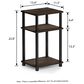 HOMLUX 3-Tier End Table in Columbia Walnut and Black, , large