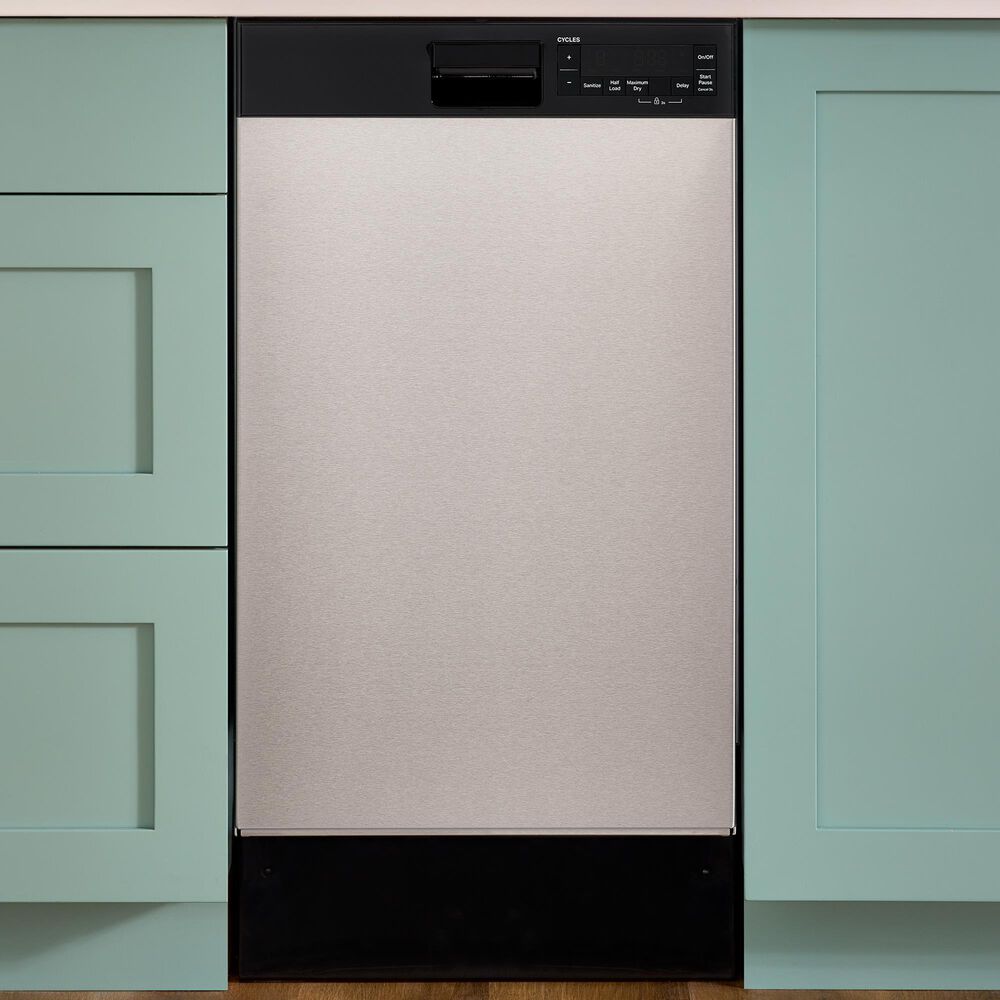 Whirlpool 18" Built-In Dishwasher with Half Load Cycle and Triple Spray Arms in Stainless Steel, , large