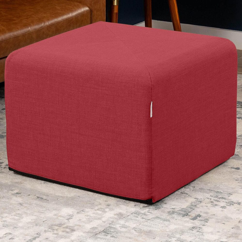 Jaxx Monroe Medium Ottoman in Poppy Red, , large