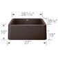 Blanco Ikon 27" Apron Single Bowl Farmhouse Sink in Cafe, , large