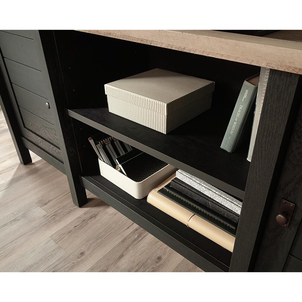 Sauder Cottage Road 59&quot; TV Credenza in Raven Oak and Lintel Oak, , large