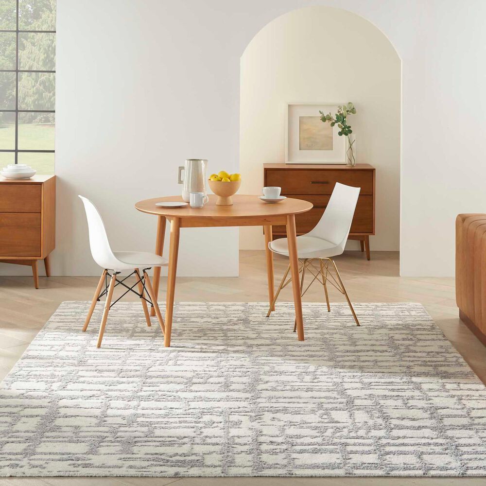 Nourison Luna 7&#39;9&quot; x 9&#39;9&quot; Ivory and Grey Area Rug, , large