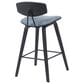 Armen Living Fox Counter Height Stool with Speckled Blue Upholstery in Black Brushed, , large