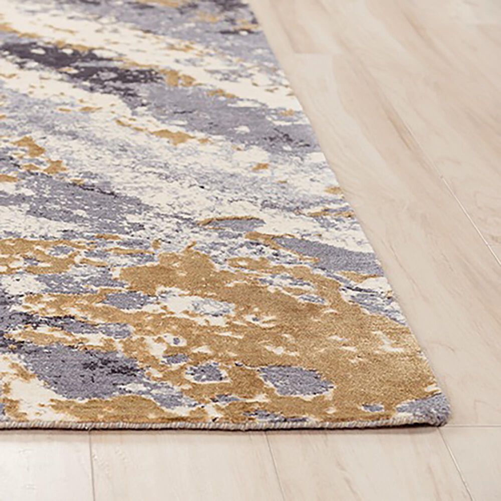 RIZZY Bolero 2&#39;6&quot; x 8&#39; Gray, Gold and Ivory Runner, , large