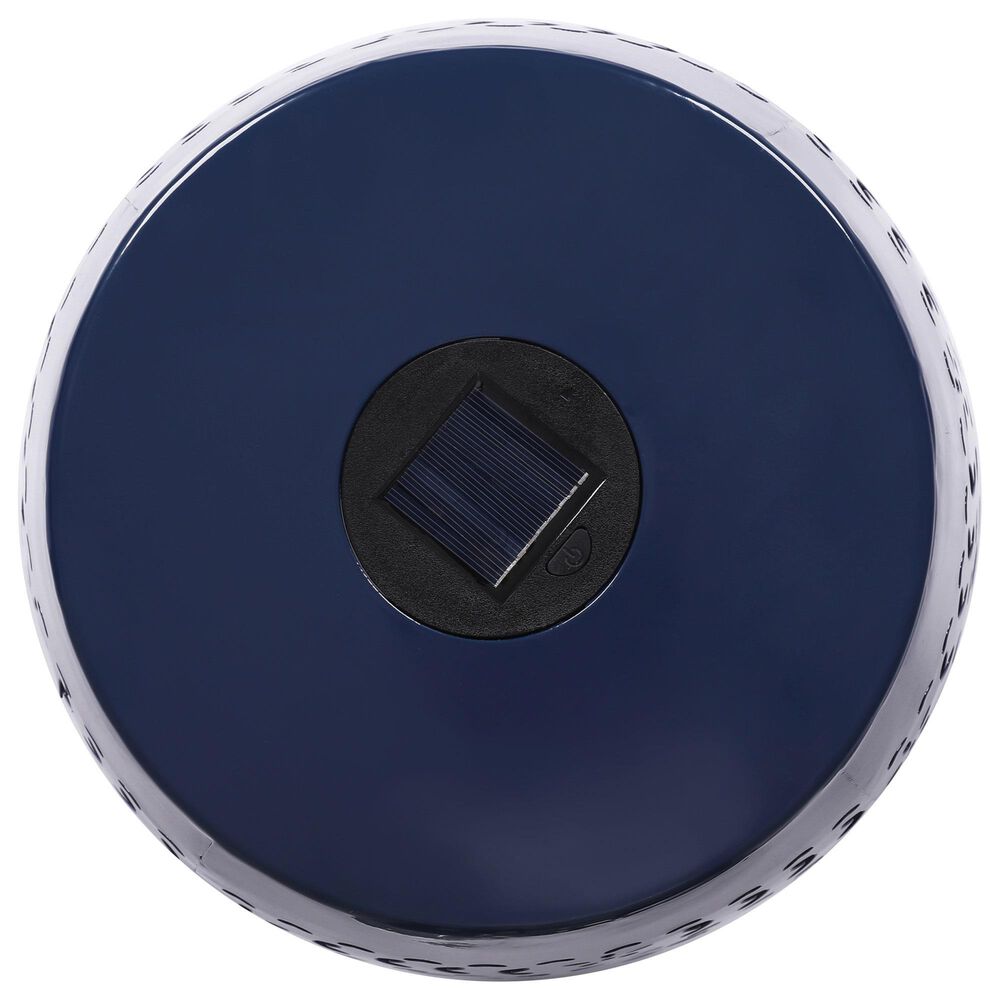 Hearth and Haven Outdoor Side Table with Built-In Solar Battery in Dark Blue, , large