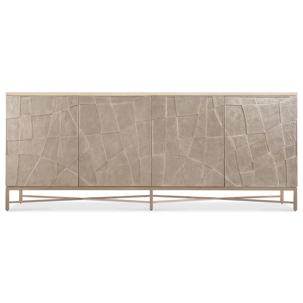 Hooker Furniture Westwood 90&quot; Credenza in Polished Limestone and Silver, , large