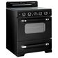 Unique Appliances Classic Retro 30" Radiant Electric Glass Top Convection Range in Midnight Black, , large